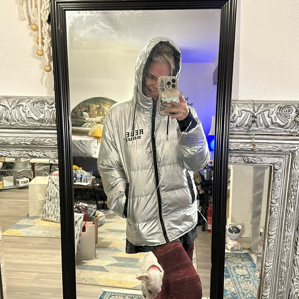 Silver Puffer Jacket. - image 1